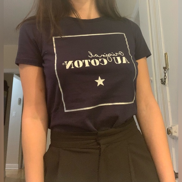 Au Coton Navy T-Shirt - Picture 4 of 6